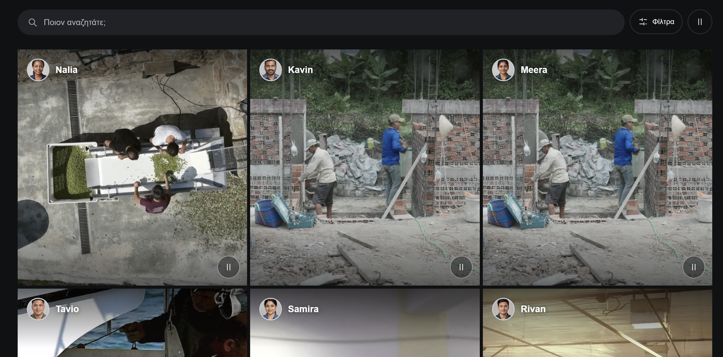 The current FOREIGN WORKERS selection platform, with search, filters and candidate videos.